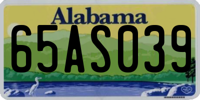 AL license plate 65AS039