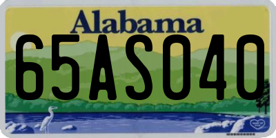 AL license plate 65AS040