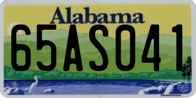 AL license plate 65AS041