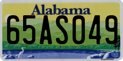 AL license plate 65AS049