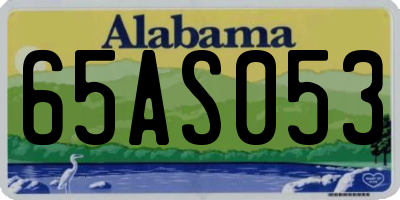 AL license plate 65AS053