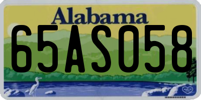 AL license plate 65AS058