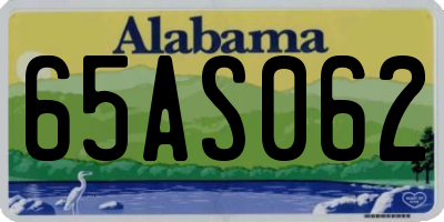 AL license plate 65AS062