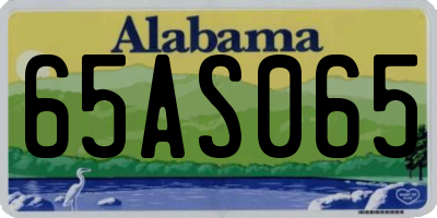 AL license plate 65AS065