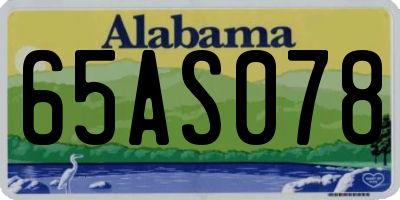 AL license plate 65AS078