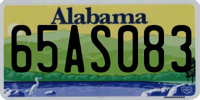AL license plate 65AS083