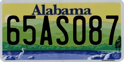 AL license plate 65AS087