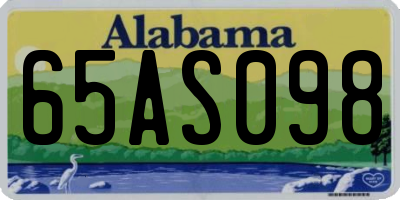 AL license plate 65AS098