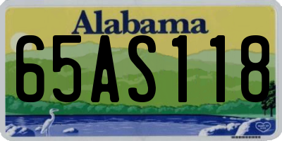 AL license plate 65AS118