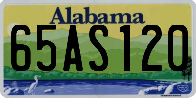 AL license plate 65AS120