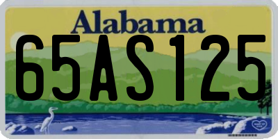 AL license plate 65AS125