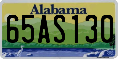AL license plate 65AS130