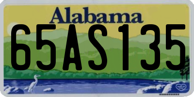 AL license plate 65AS135