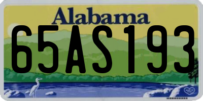 AL license plate 65AS193