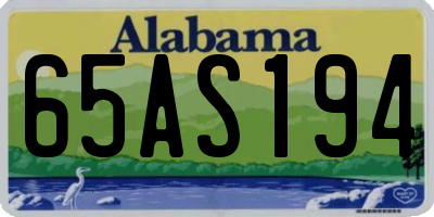 AL license plate 65AS194