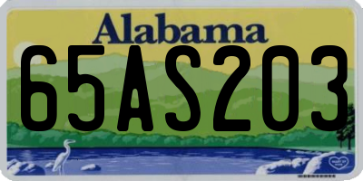 AL license plate 65AS203