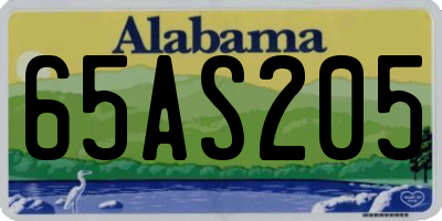 AL license plate 65AS205