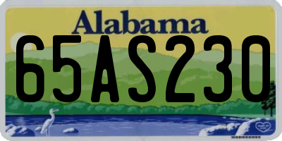 AL license plate 65AS230