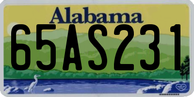 AL license plate 65AS231