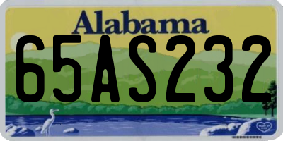 AL license plate 65AS232