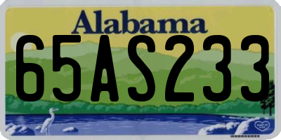 AL license plate 65AS233