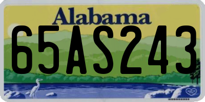 AL license plate 65AS243