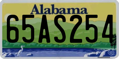 AL license plate 65AS254