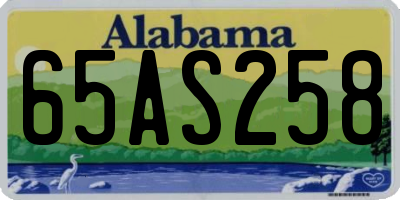AL license plate 65AS258
