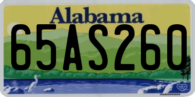AL license plate 65AS260