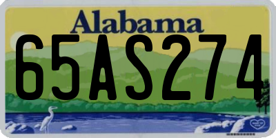 AL license plate 65AS274
