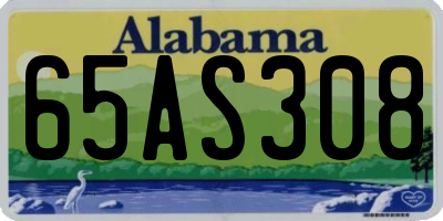 AL license plate 65AS308