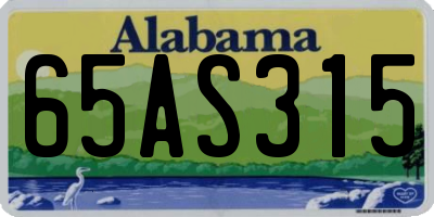 AL license plate 65AS315