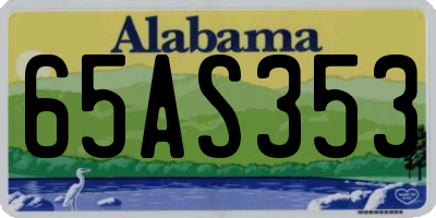 AL license plate 65AS353