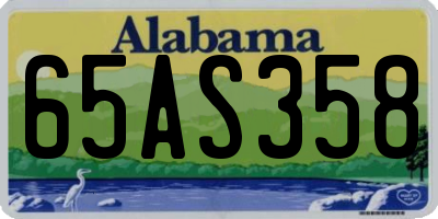 AL license plate 65AS358