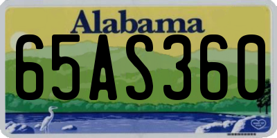 AL license plate 65AS360