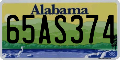 AL license plate 65AS374