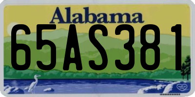 AL license plate 65AS381
