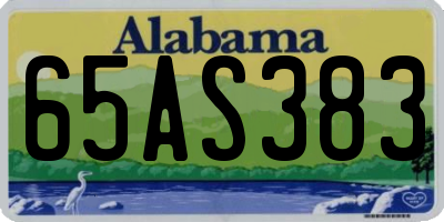 AL license plate 65AS383