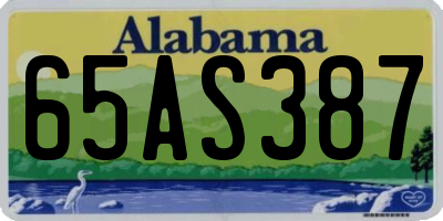 AL license plate 65AS387