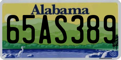 AL license plate 65AS389