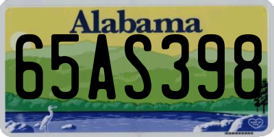 AL license plate 65AS398