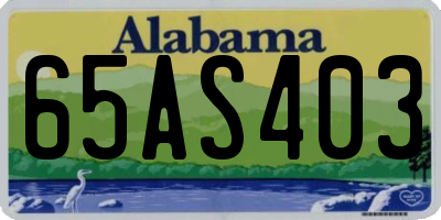 AL license plate 65AS403