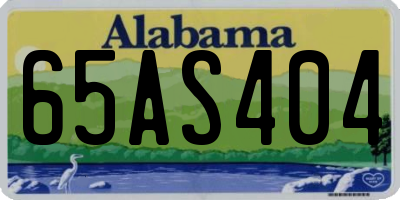AL license plate 65AS404