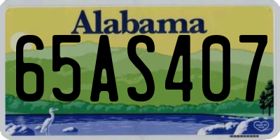 AL license plate 65AS407