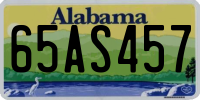 AL license plate 65AS457