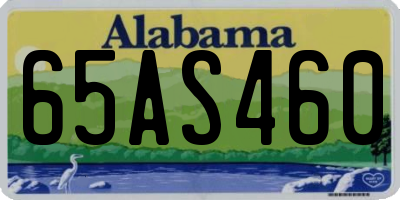 AL license plate 65AS460