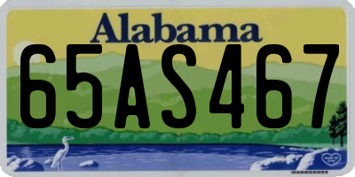 AL license plate 65AS467