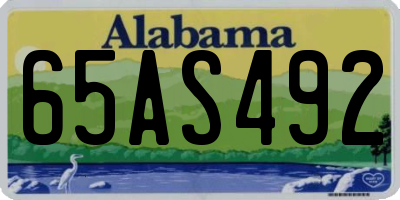 AL license plate 65AS492