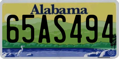 AL license plate 65AS494