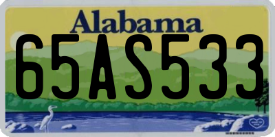 AL license plate 65AS533